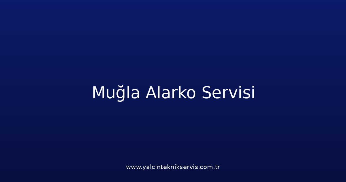 Muğla Alarko Teknik Servisi