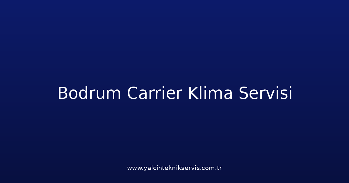 Bodrum Carrier Klima Teknik Servisi