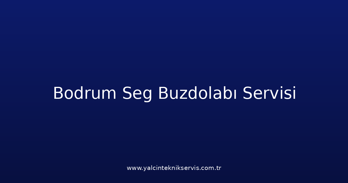 Bodrum Seg Buzdolabı Teknik Servisi