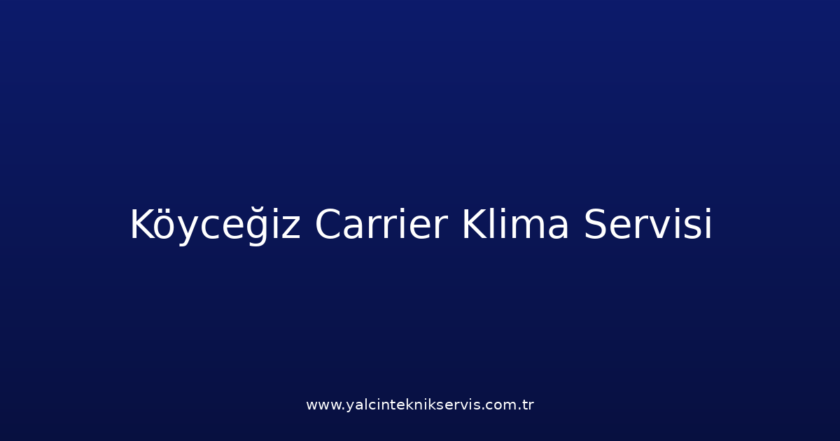 Köyceğiz Carrier Klima Teknik Servisi